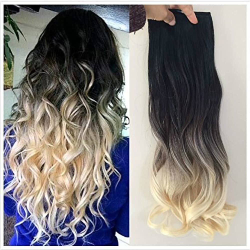 Natural Black to Blonde Clip in Extension - Thumbnail 2