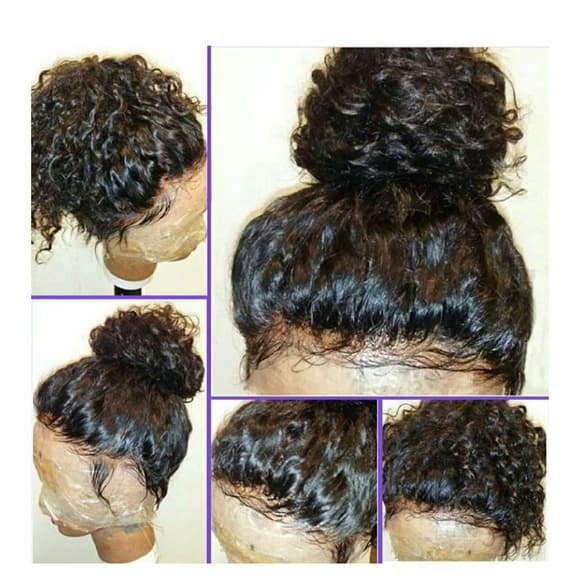 Pre Plucked Virgin Human 360 Lace Front Wig - Thumbnail 7