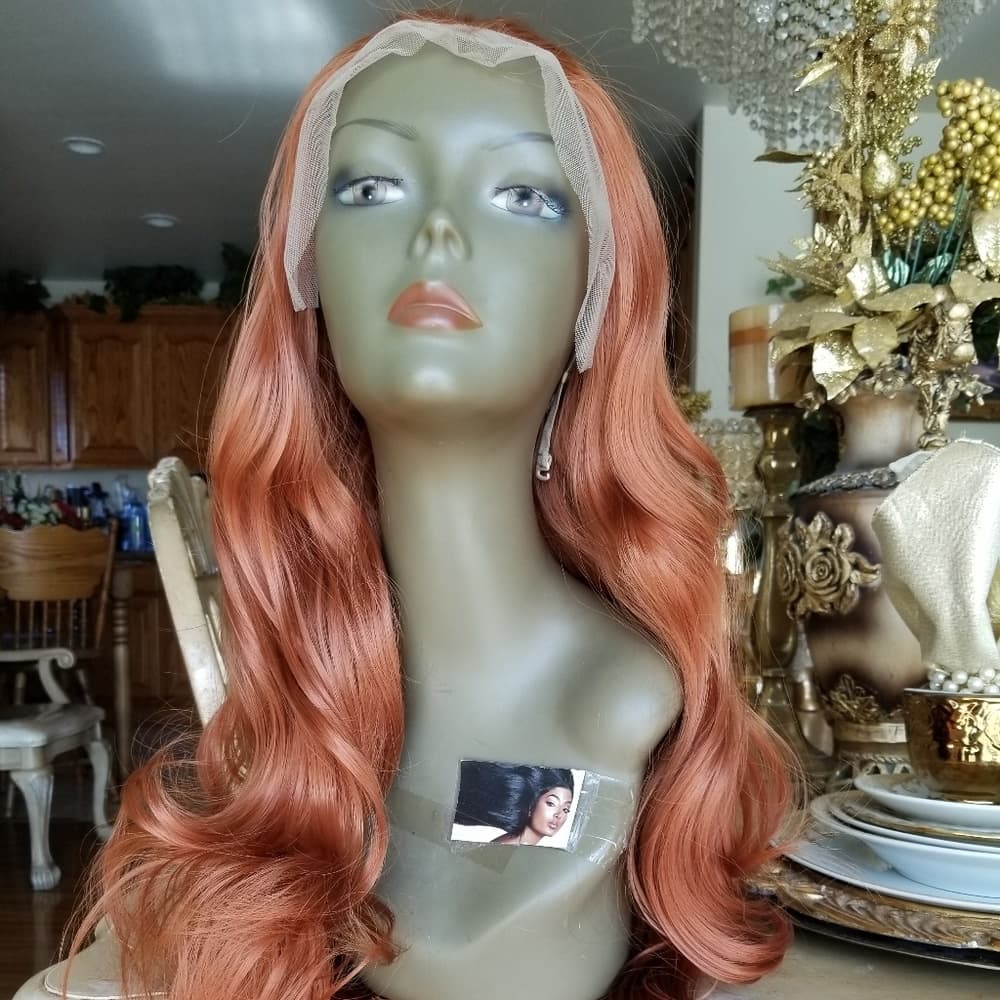 Copper Red Lace Front Wig - Thumbnail 7