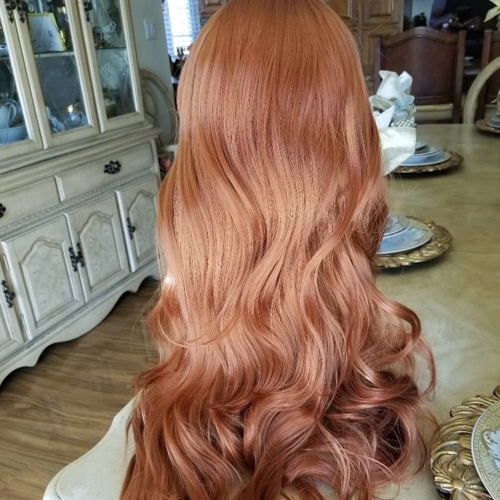Copper Red Lace Front Wig - Thumbnail 3