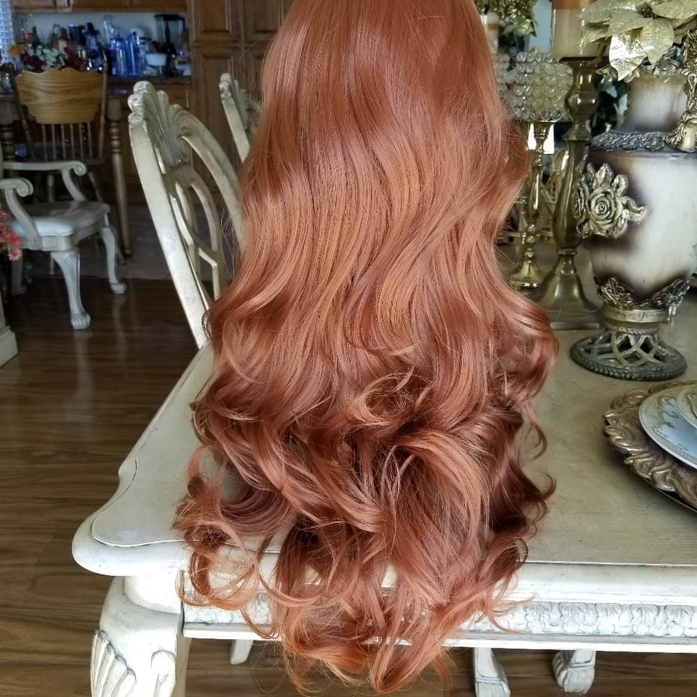 Copper Red Lace Front Wig - Thumbnail 2