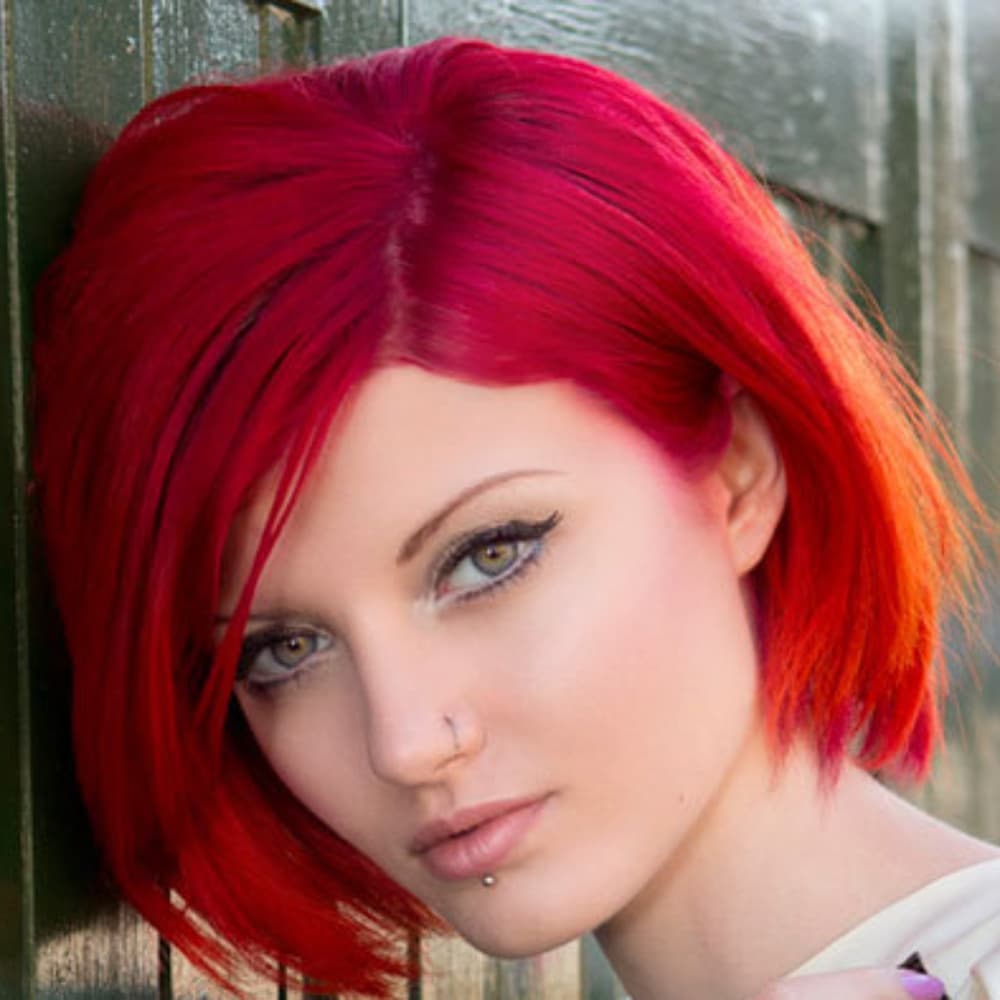 Red Beuty Human Hair Blend Wig!! - Thumbnail 2