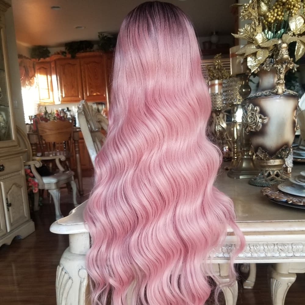 Ombre Pink Beauty Lace Front Wig - Thumbnail 4