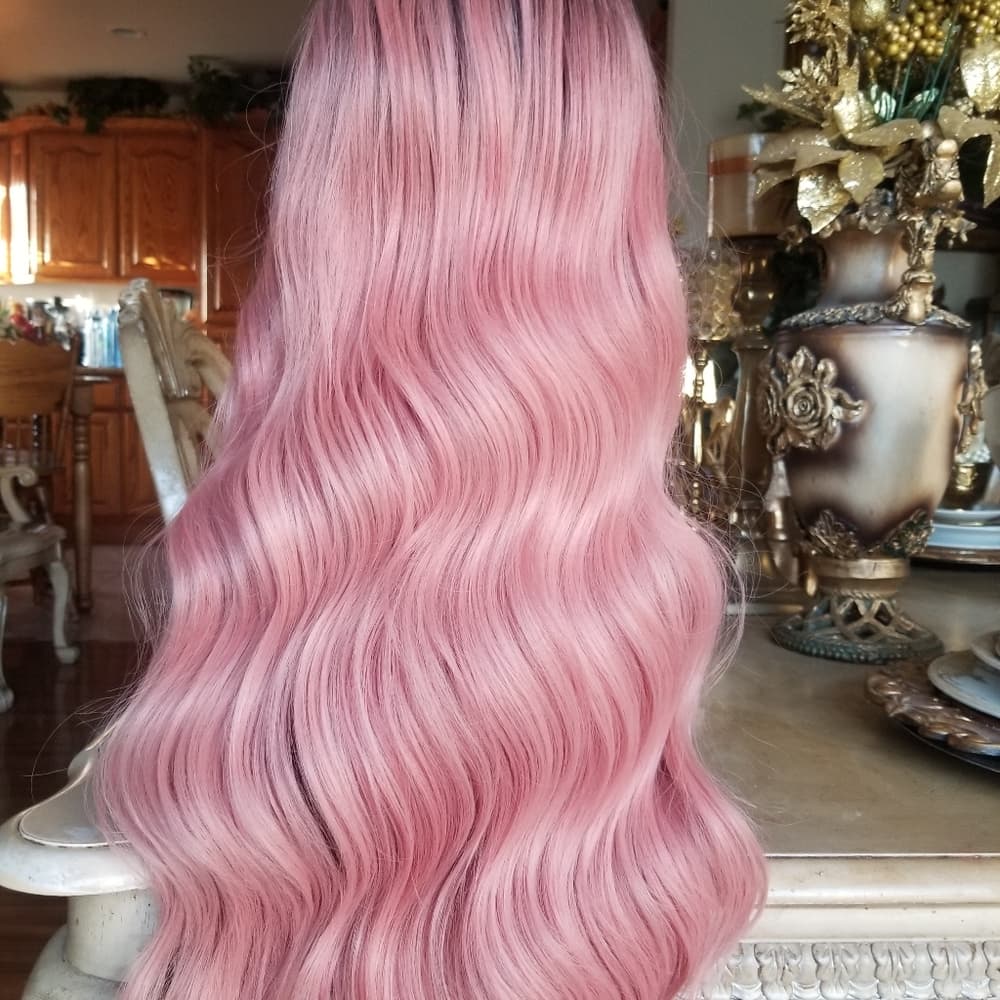 Ombre Pink Beauty Lace Front Wig - Thumbnail 6