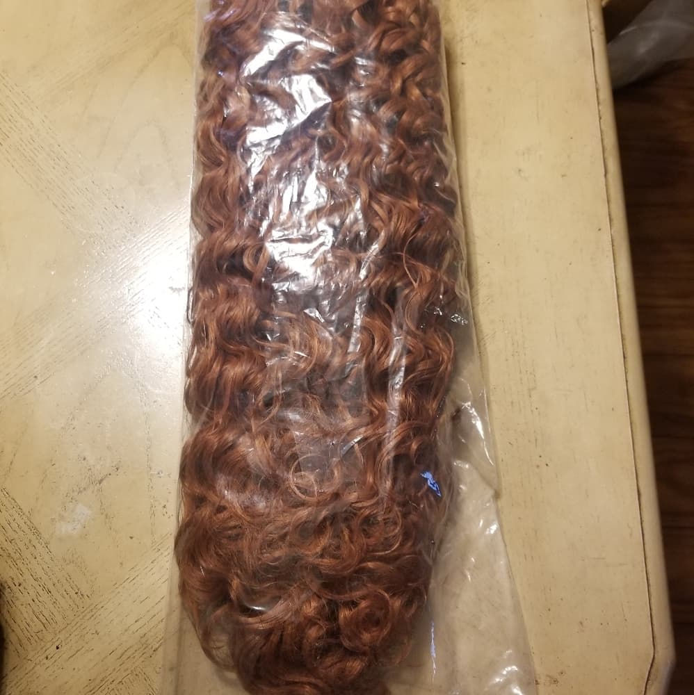 Copper Red Curly Lace Front Wig - Thumbnail 5