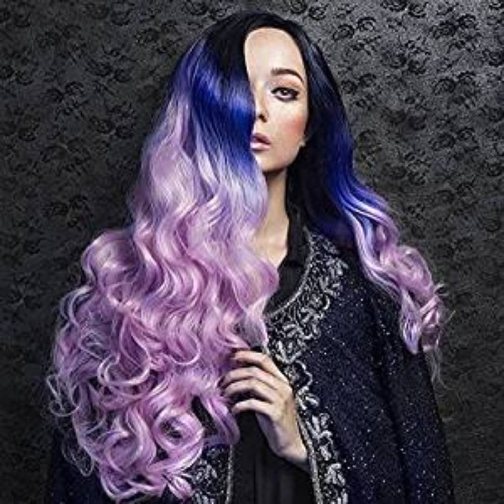 Ombre Black Purple Pink Beauty Lacefront Wig 22-26 - Thumbnail 3
