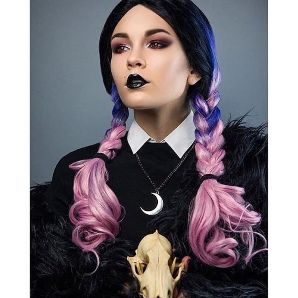 Ombre Black Purple Pink Beauty Lacefront Wig 22-26 - Thumbnail 2