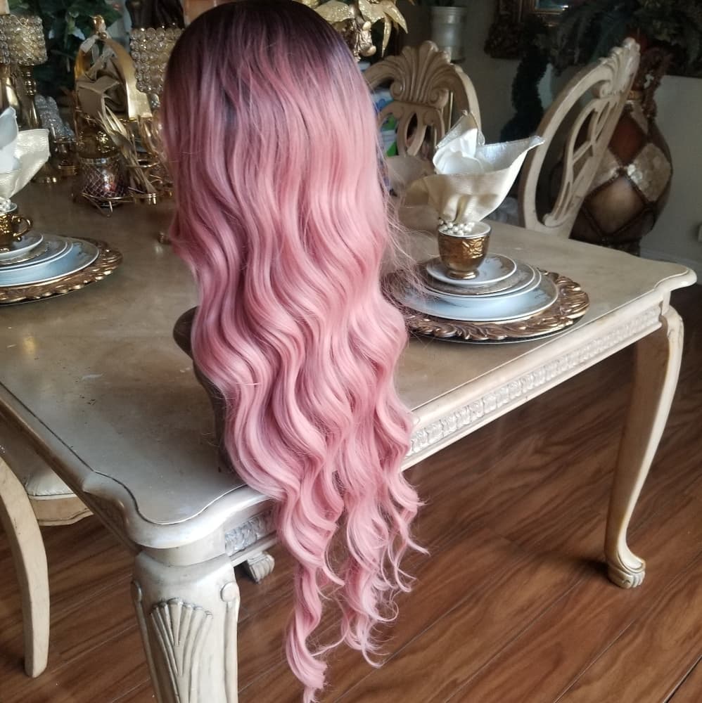 Ombre Pink Beauty Lace Front Wig - Thumbnail 7