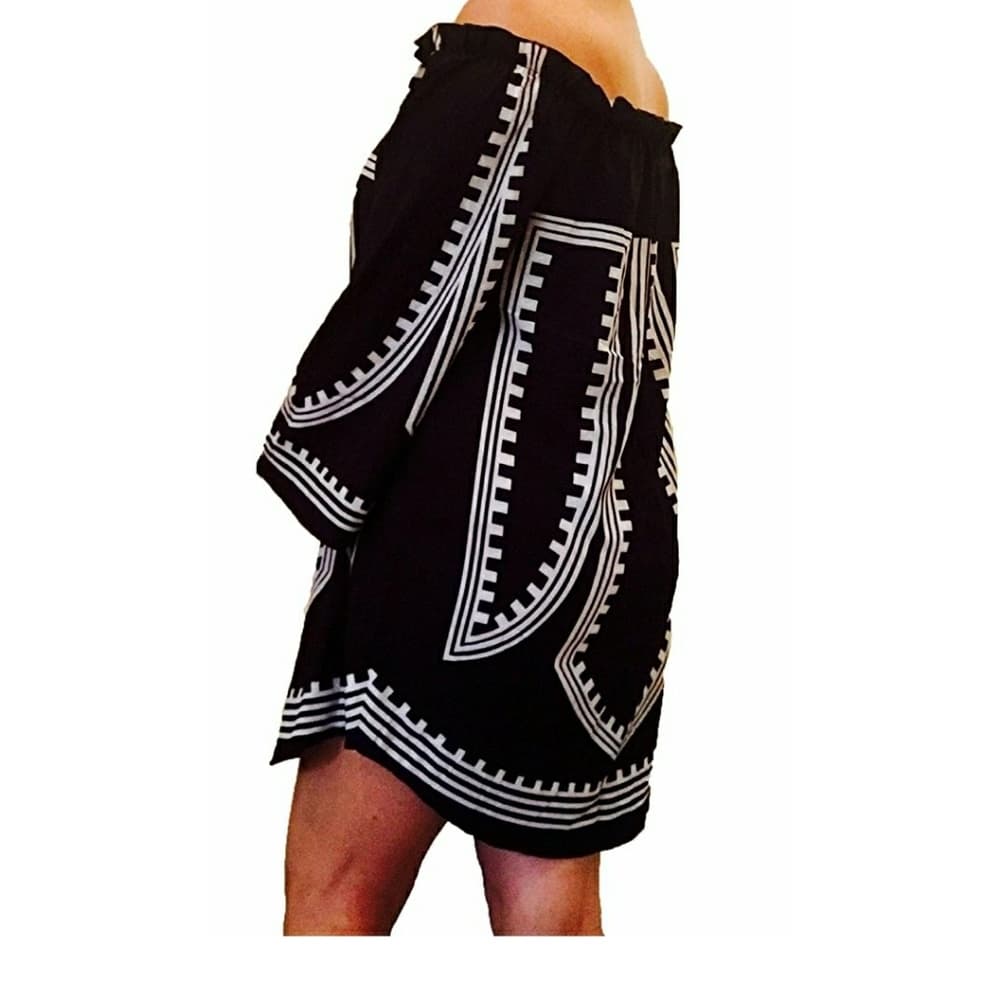 Black Beauty Off Shoulder Dress - Thumbnail 4