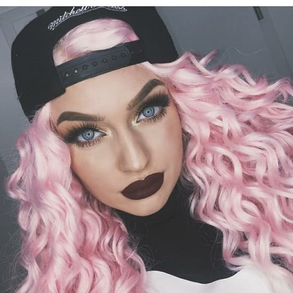 Pink White Tip Beauty Lacefront Wig 22-24inches - Thumbnail 5