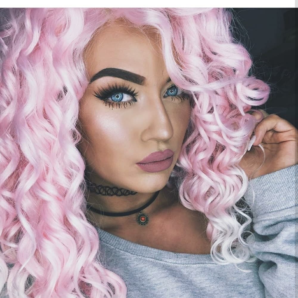 Pink White Tip Beauty Lacefront Wig 22-24inches - Thumbnail 3