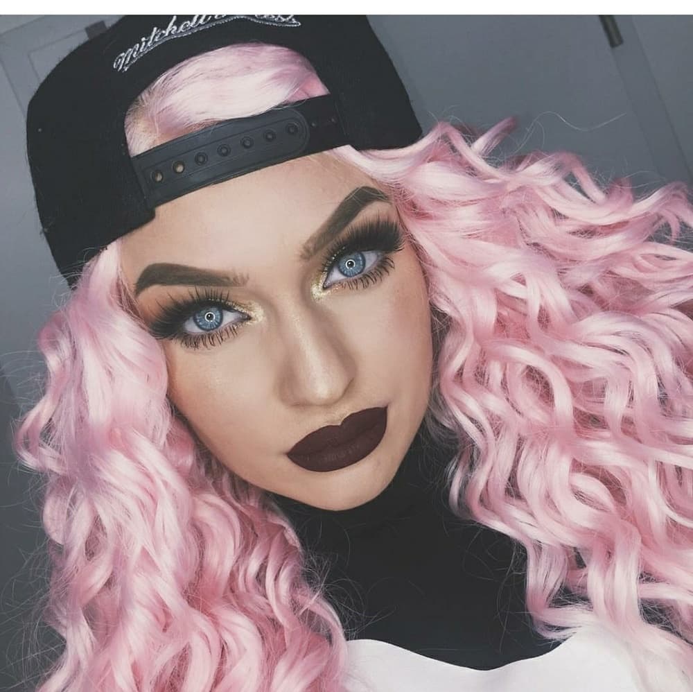 Pink White Tip Beauty Lacefront Wig 22-24inches - Thumbnail 4