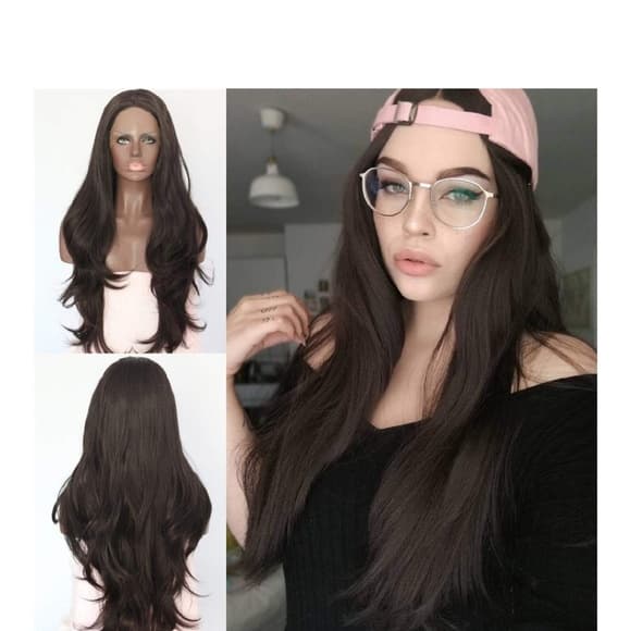 Dark Chocolate Brown Lace Front Wig 24-26 inches!! - Thumbnail 3