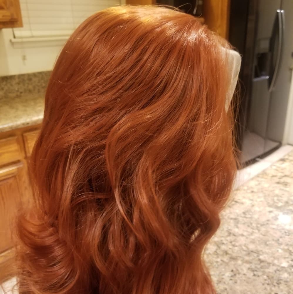 Copper Red Lace Front Wig - Thumbnail 4