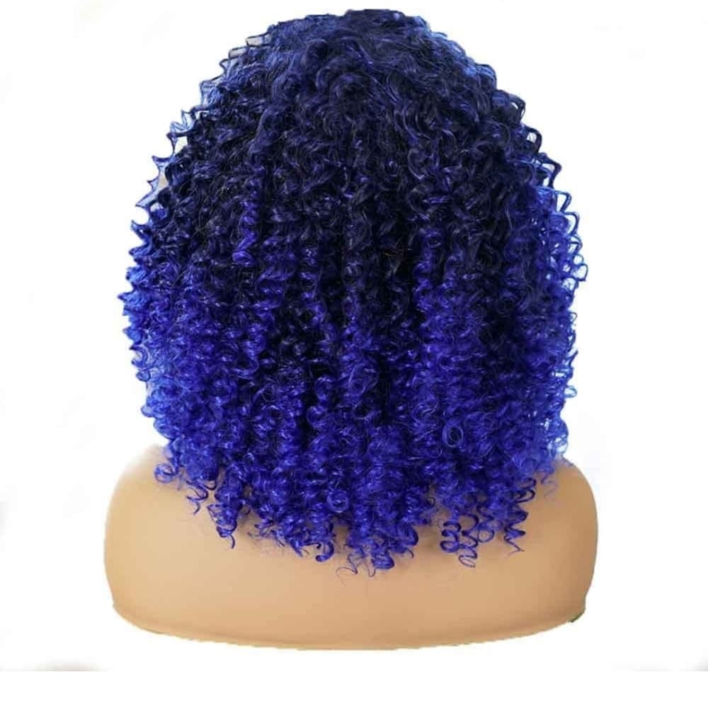 Black Blue Curly Full Wig!! - Thumbnail 2
