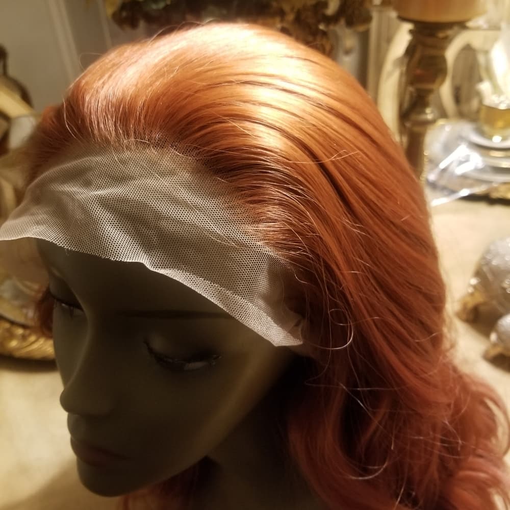 Copper Red Lace Front Wig - Thumbnail 7