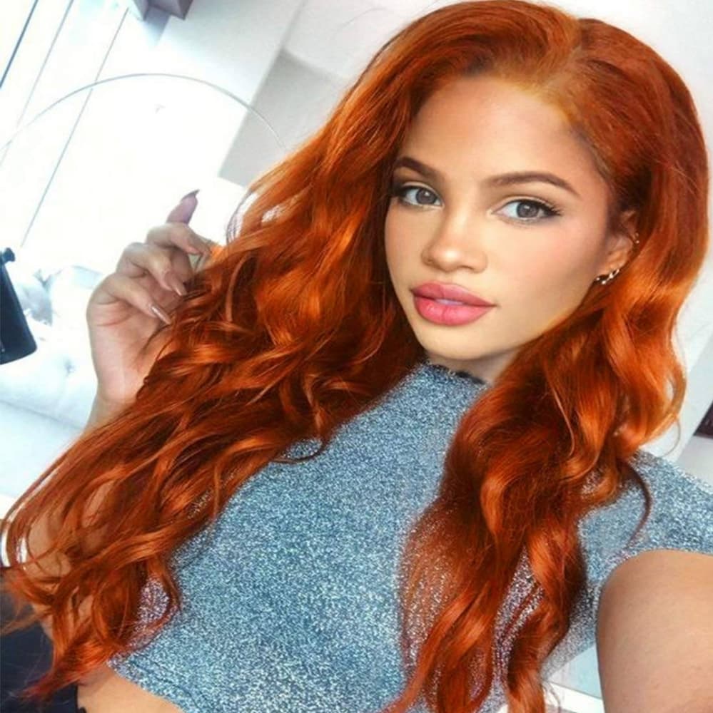 Copper Red Lace Front Wig - Thumbnail 9