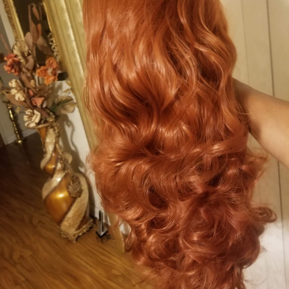 Copper Red Lace Front Wig - Thumbnail 2