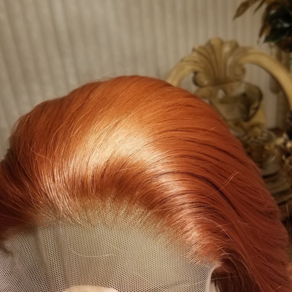 Copper Red Lace Front Wig - Thumbnail 8