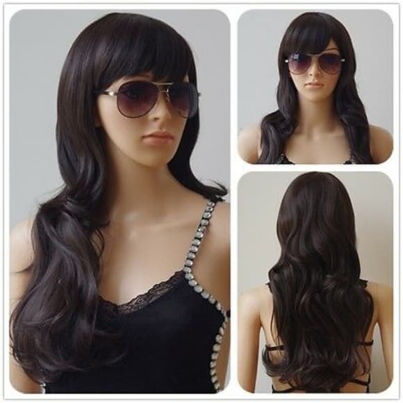 Brown Wavy Beauty Full Wig - Thumbnail 2