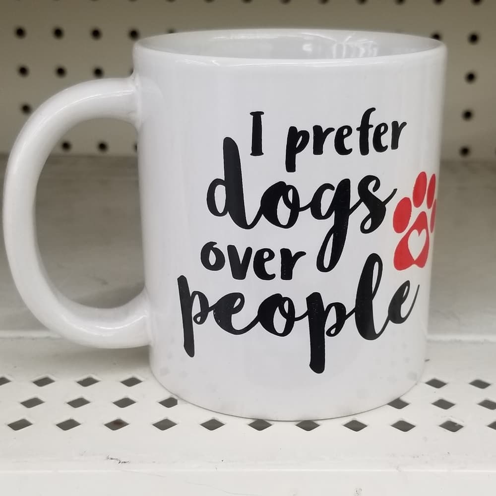 I prefer dogs over people mug