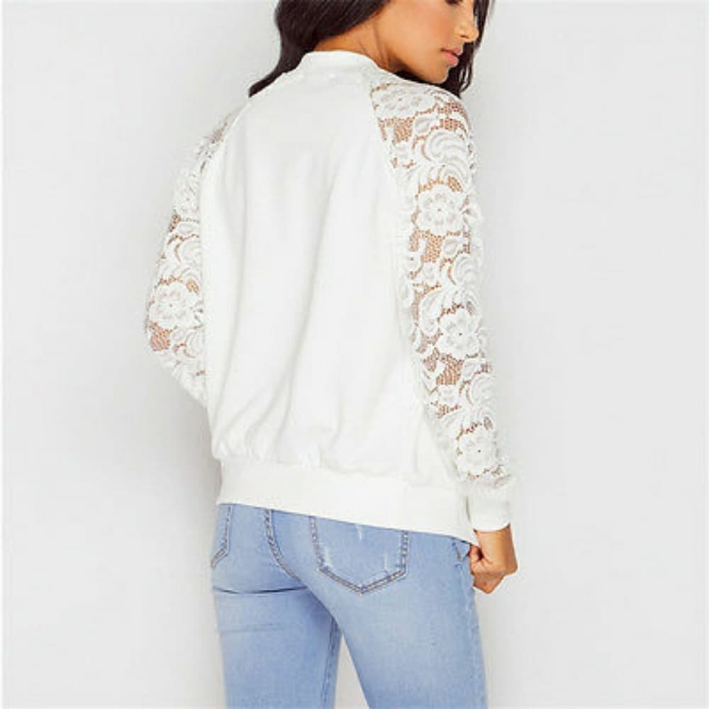 Cute Bomber Lace Jacket - Thumbnail 3