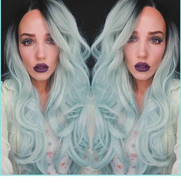 Ombr Light Blue Green LaceFront Wig 22-24 inches!! - Thumbnail 2