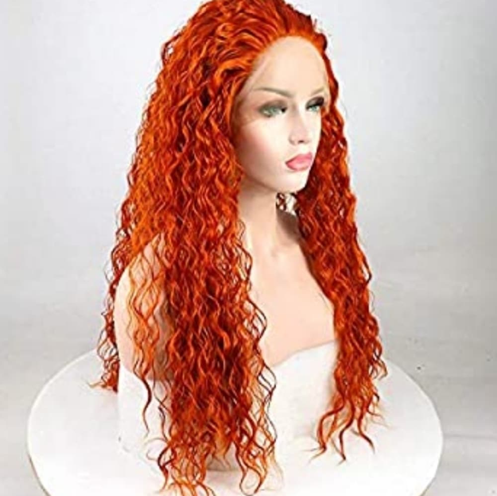 Copper Red Waterwave Lace Front Wig - Thumbnail 2