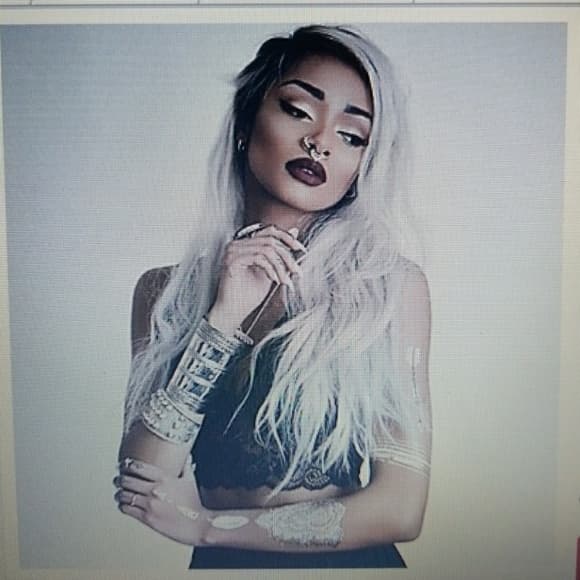 Black Grey Heat Resistant Wig - Thumbnail 5