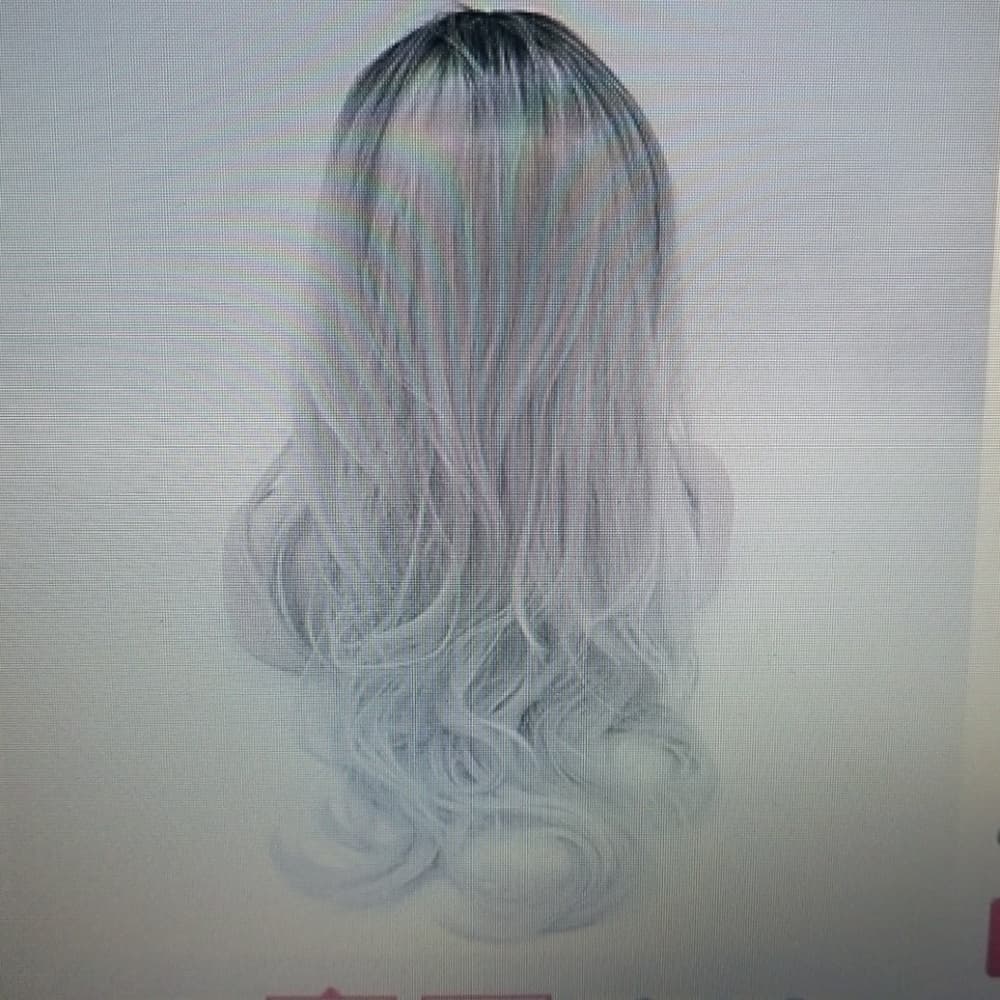 Black Grey Heat Resistant Wig - Thumbnail 3