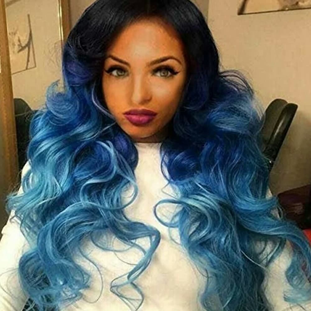 Hombre Blue Beauty Full Wig - Thumbnail 9