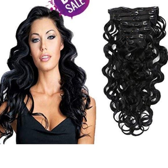 Black Bodywave Clip in Extension - Thumbnail 9