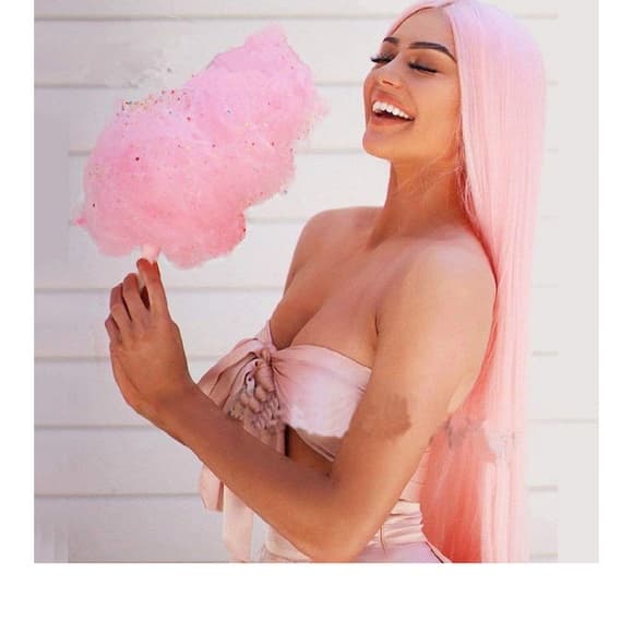 Pink Lace Front Wig - Thumbnail 4