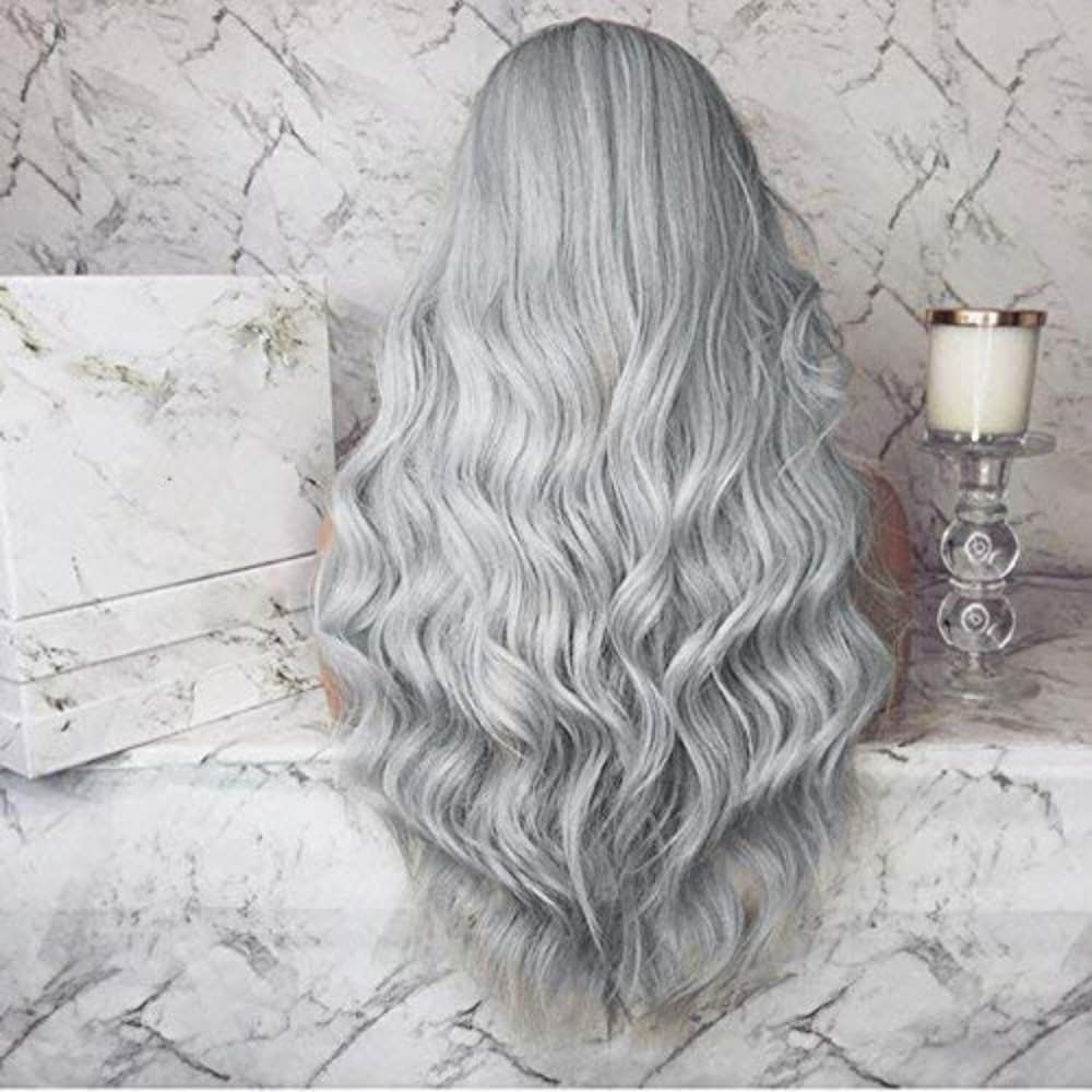 Gray Wavy Beauty Lace Front Wig - Thumbnail 3