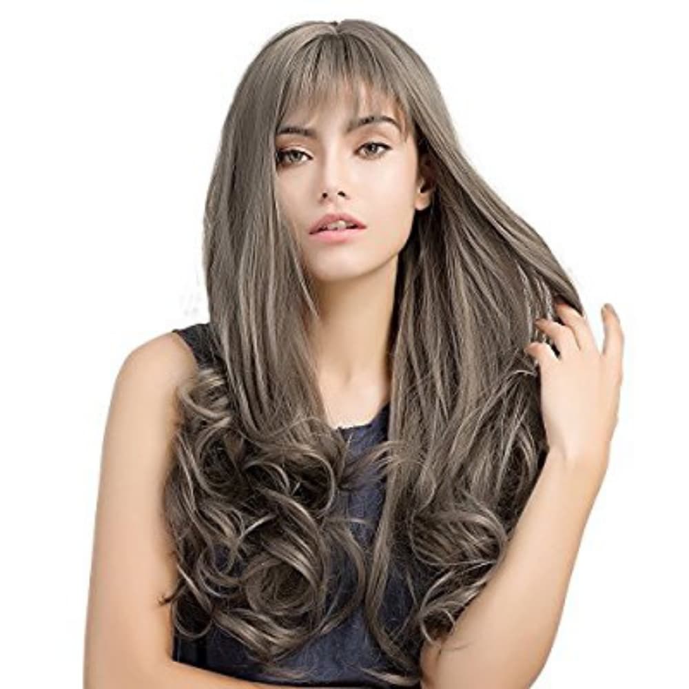 Gray Heat Resistant Wig 24-26 inches - Thumbnail 4