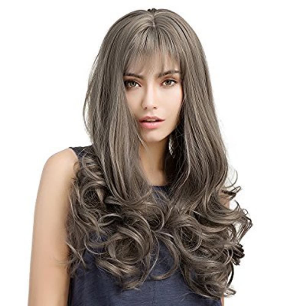 Gray Heat Resistant Wig 24-26 inches - Thumbnail 3