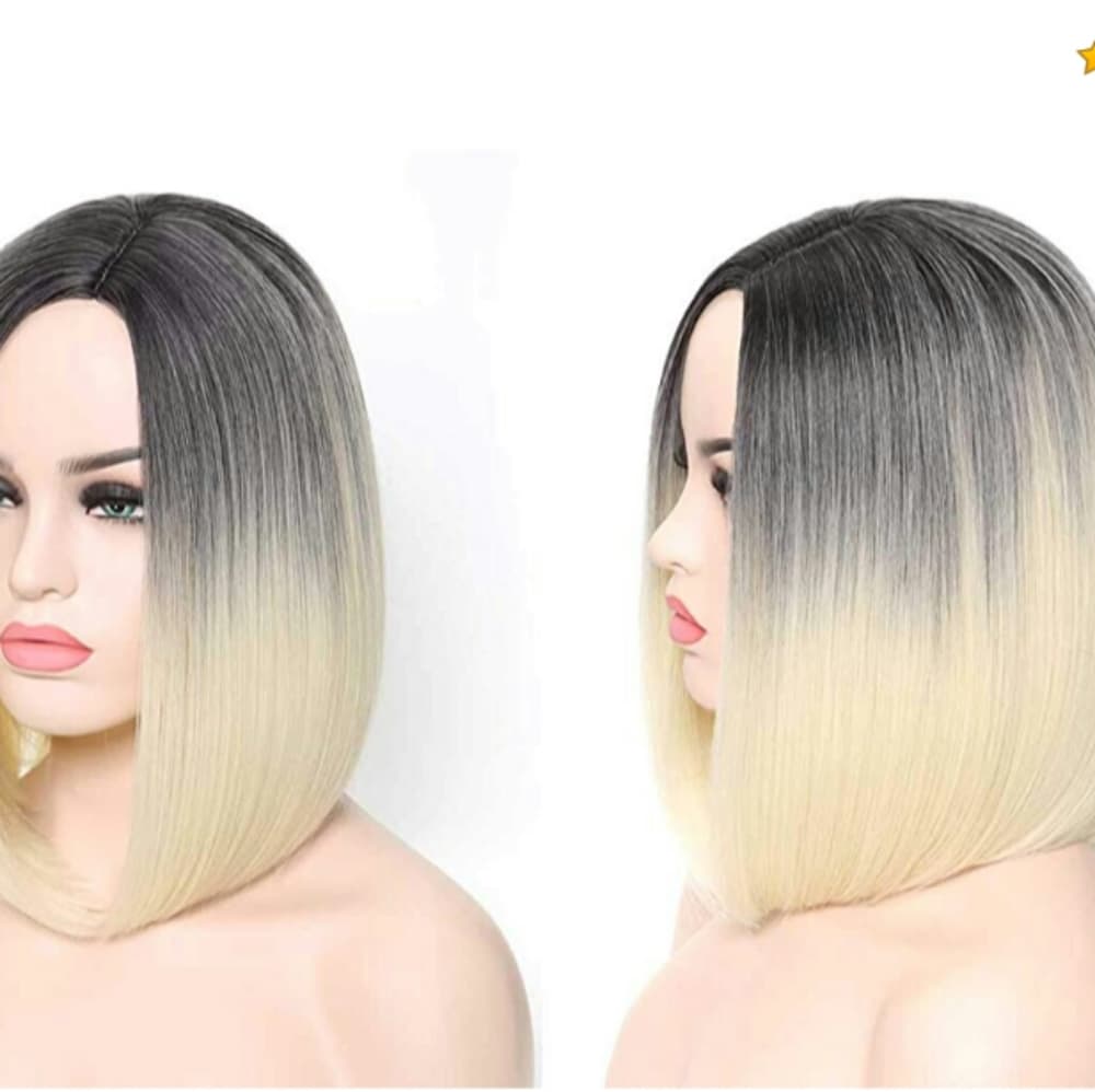 Ombre Blonde Bob Beauty Full Wig - Thumbnail 4