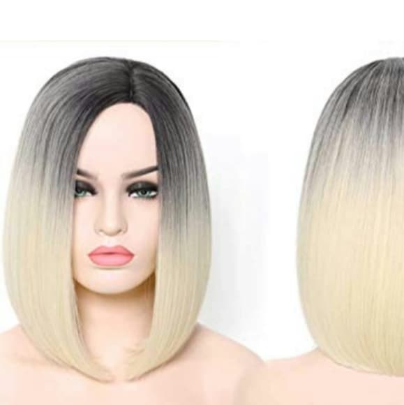 Ombre Blonde Bob Beauty Full Wig - Thumbnail 6