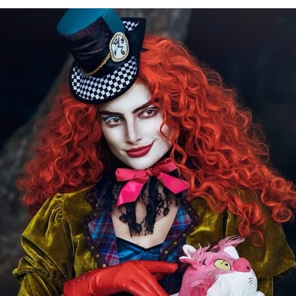 Red Curly Lace Front Wig - Thumbnail 2