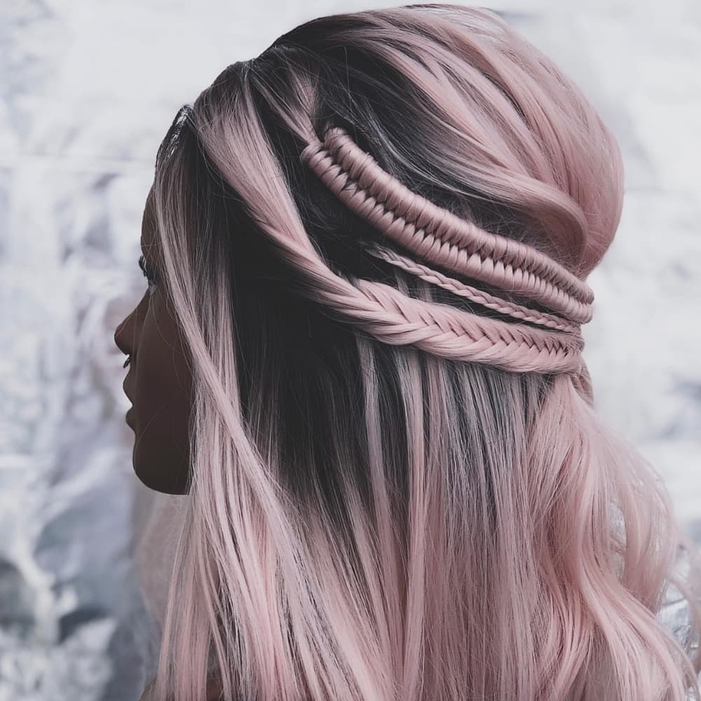 Ombre Pink Beauty Lace Front Wig - Thumbnail 3
