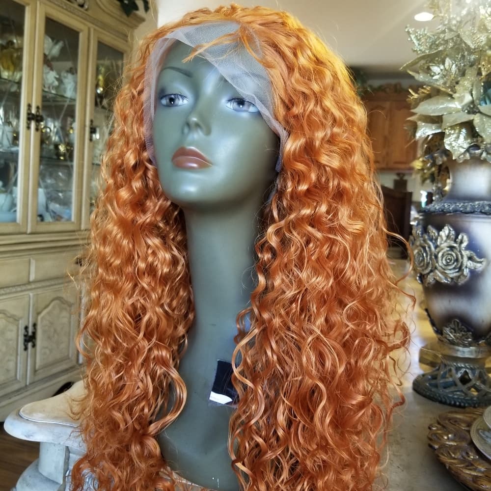 Orange Copper Red Waterwave Lace Front - Thumbnail 14