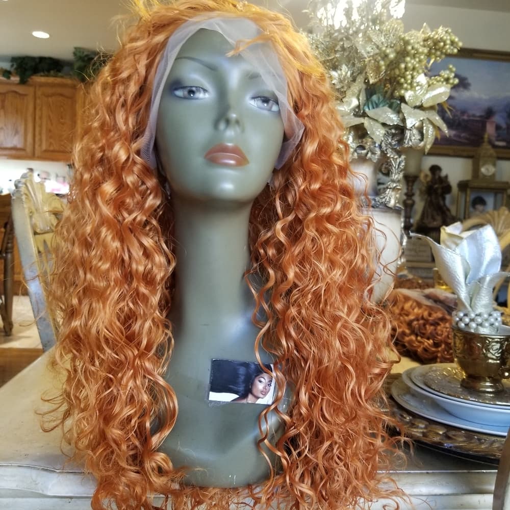 Orange Copper Red Waterwave Lace Front - Thumbnail 9