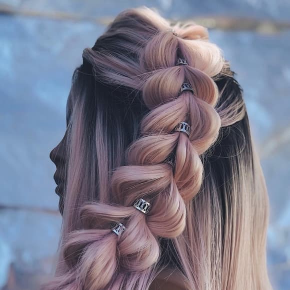 Ombre Pink Beauty Lace Front Wig - Thumbnail 5
