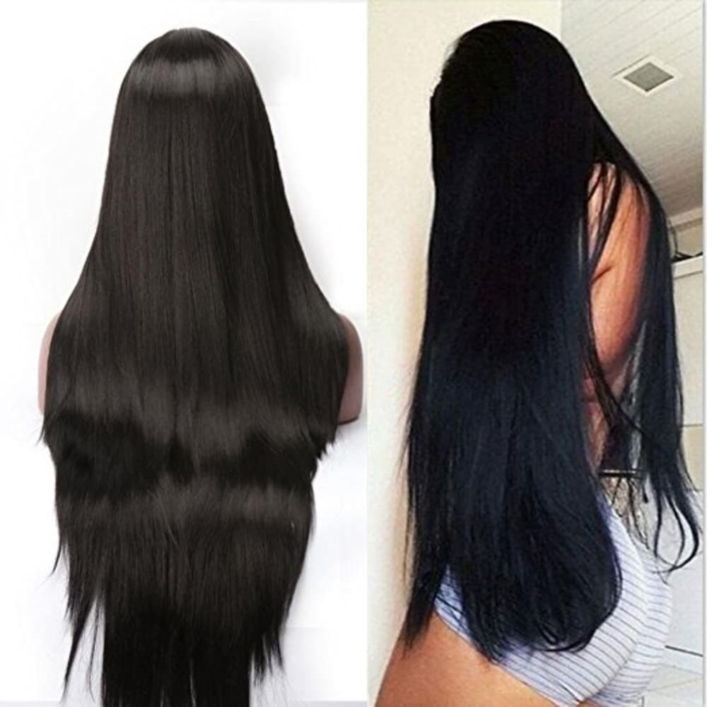 Jet Black Long Straight Wig 26-30 inches!! - Thumbnail 5