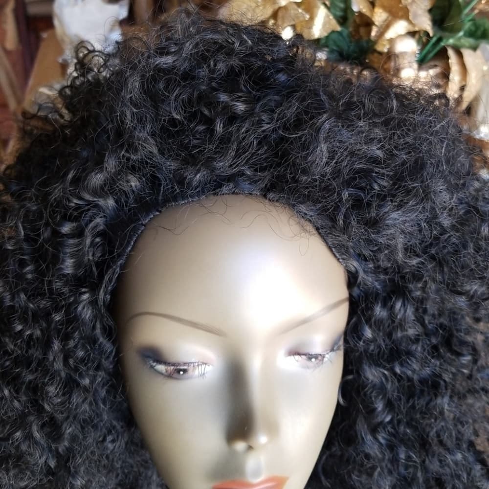 Used Curly Black 3/4 Wig - Thumbnail 6