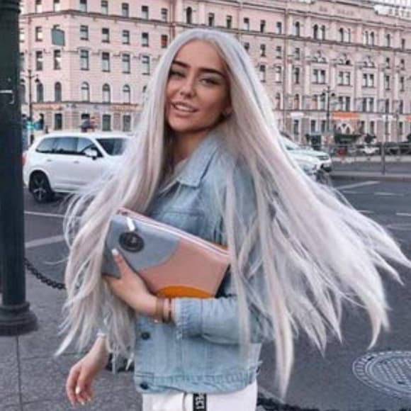 Gray Lace Front Wig - Thumbnail 9