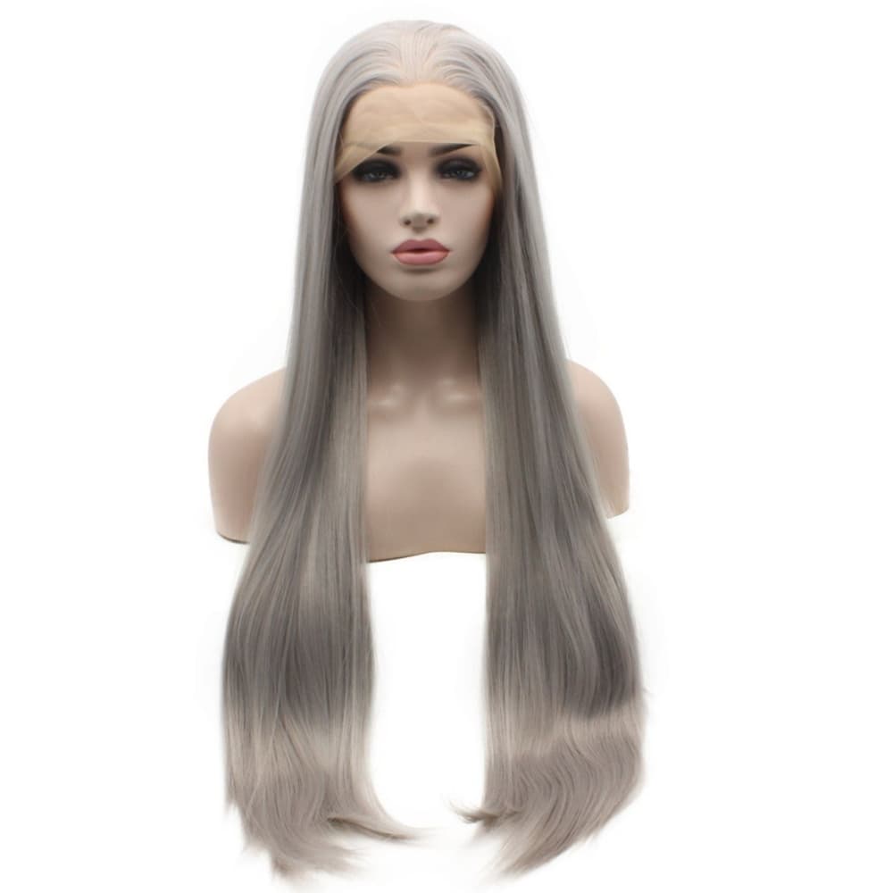 Gray Lace Front Wig - Thumbnail 6