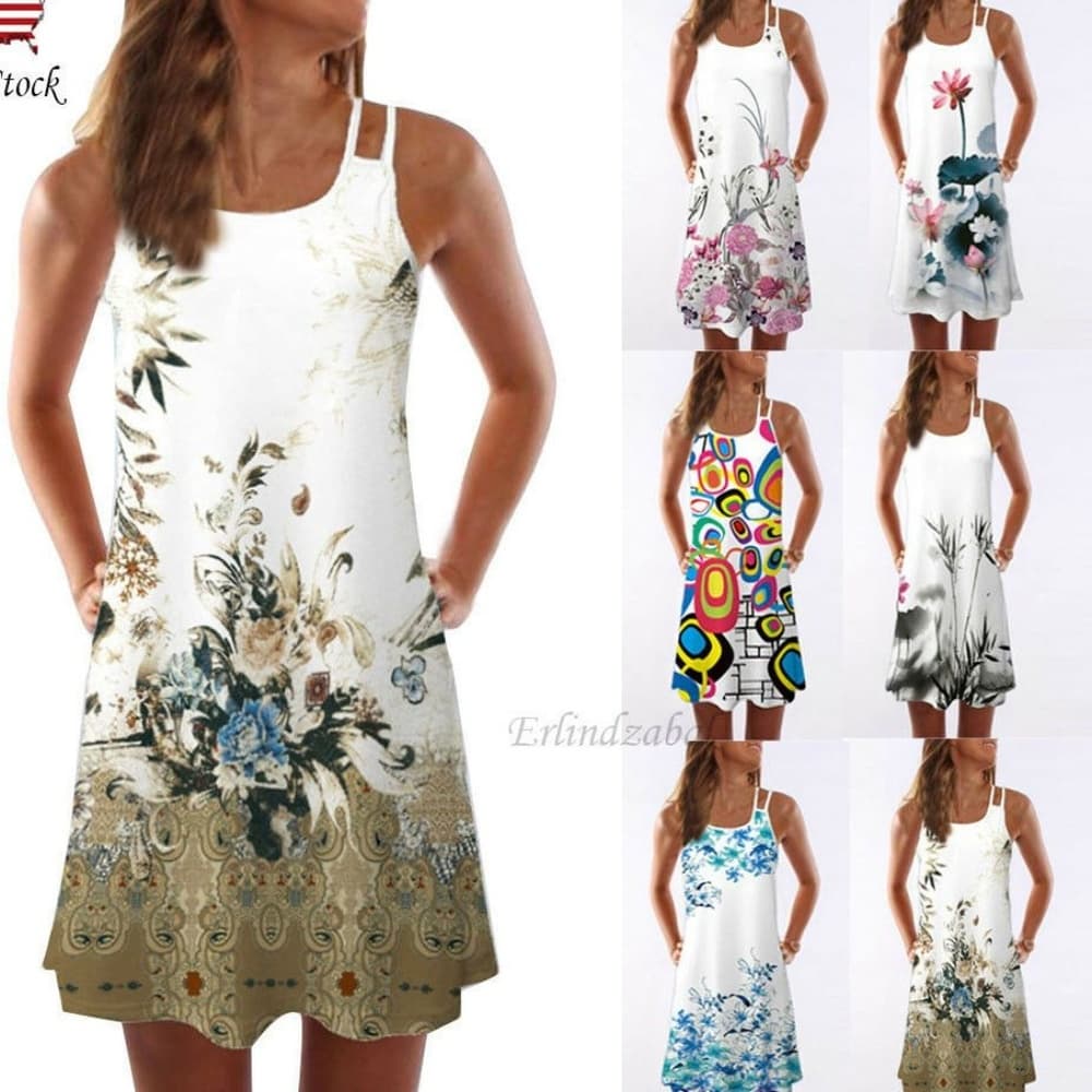 3D Floral Vintage Sleeveless Dress - Thumbnail 8