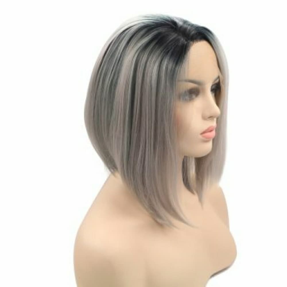Black Gray Ombre LaceFront Wig - Thumbnail 3