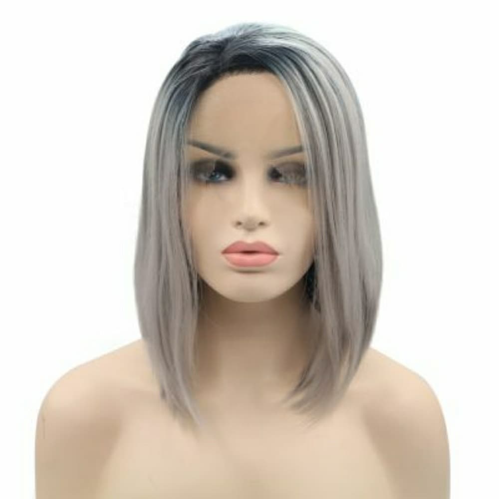 Black Gray Ombre LaceFront Wig - Thumbnail 2